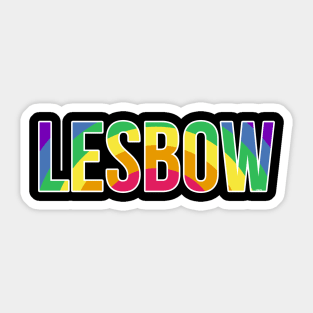 Lesbow Rainbow Word Gay Pride Month 2 t-shirt Shirt Tee Gift Sticker